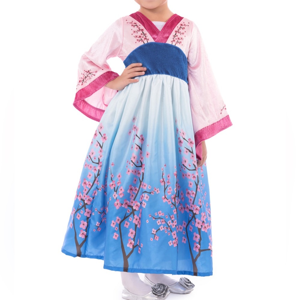 LITTLE ADVENTURES CHERRY BLOSSOM PRINCESS| SIZE MED 3-5yrs